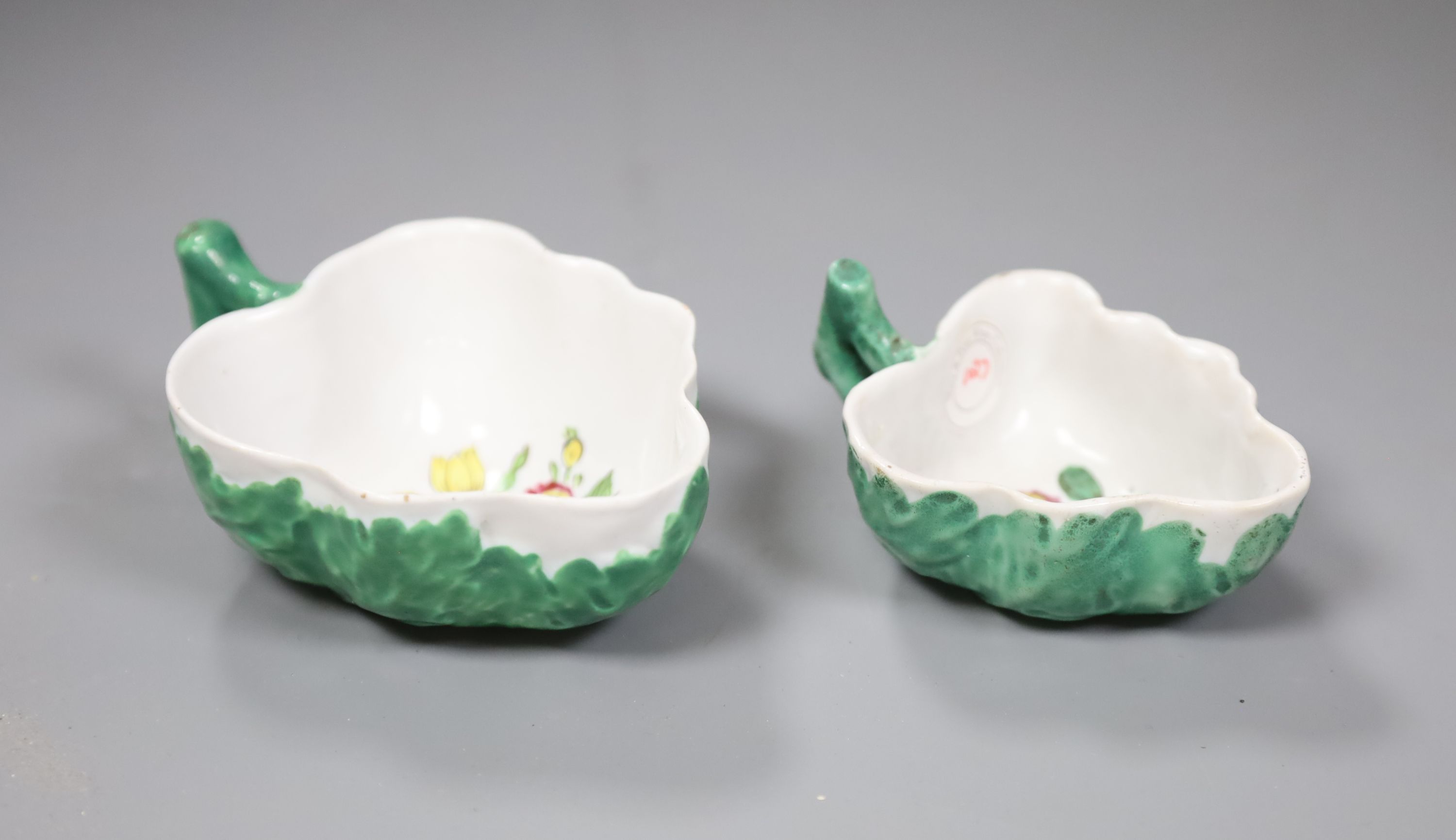 Two 18th century Doccia porcelain butter boats